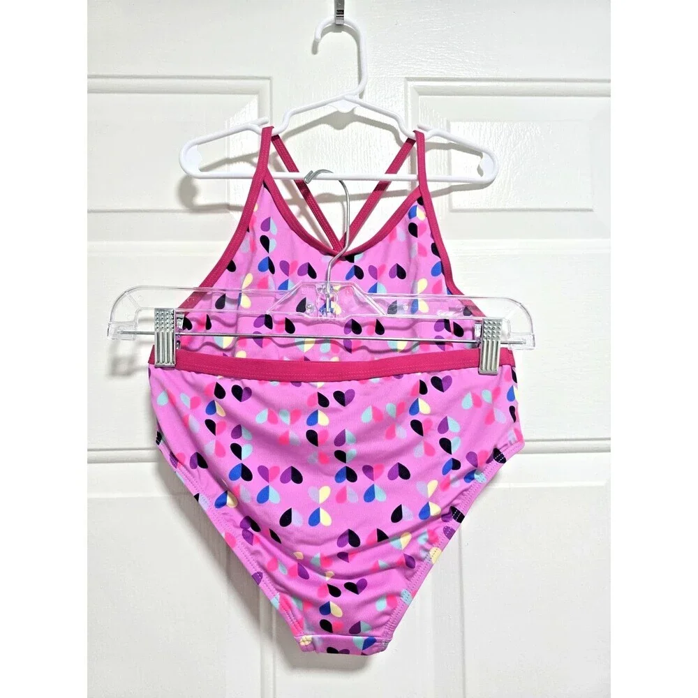 Lands' End Girls' Swimwear UPF 50 Bikini Top and Bottom Swim Set Sz L NWOT